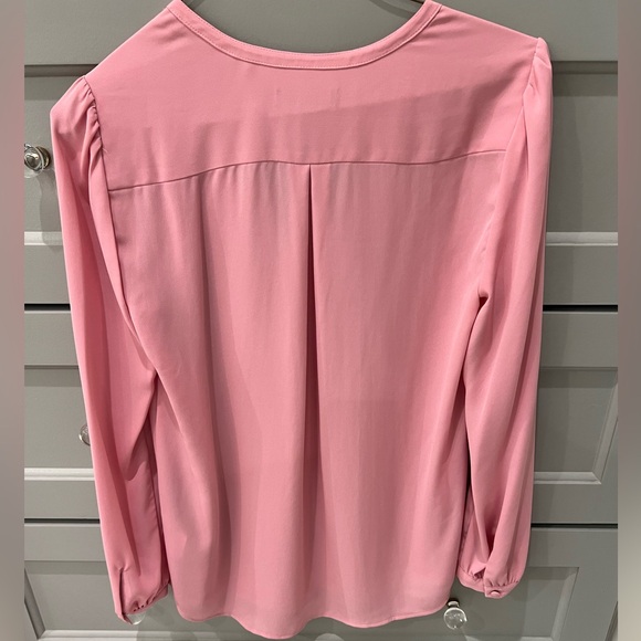 JCrew Long Sleeve Drapey Scalloped Top in Bohemian Rose - Picture 6 of 7